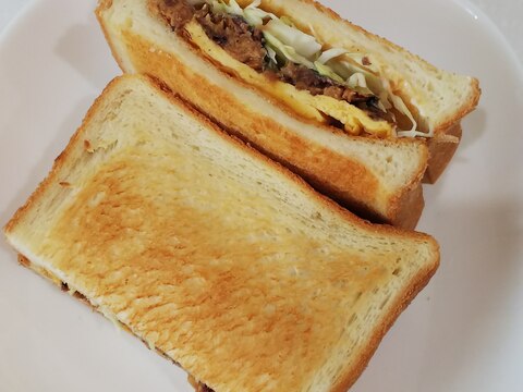 缶詰で☆いわしの蒲焼きと卵焼きのホットサンド